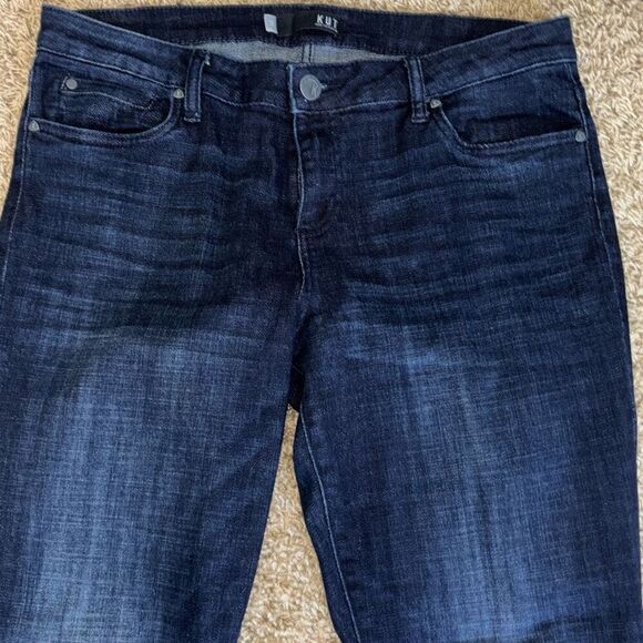 Kut from the Kloth Catherine boyfriend jeans dark blue wash 12 roll up hem - Picture 6 of 12